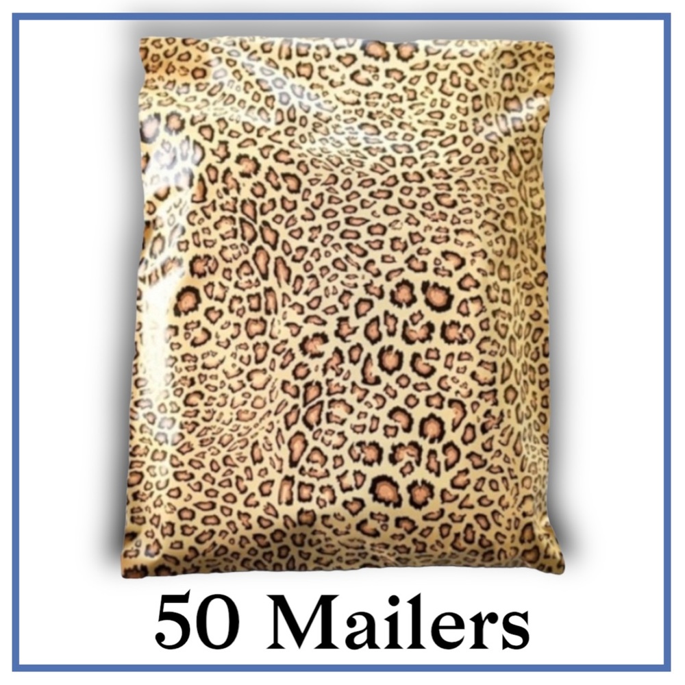 ( Quantity 50 10x13 )  Leopard Animal Print Poly Mailers Bags Shipping Envelopes